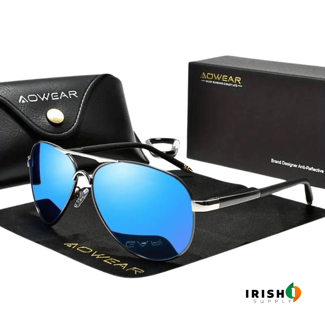 AOWEAR Classic Aviation Lens Polarized Sunglasses