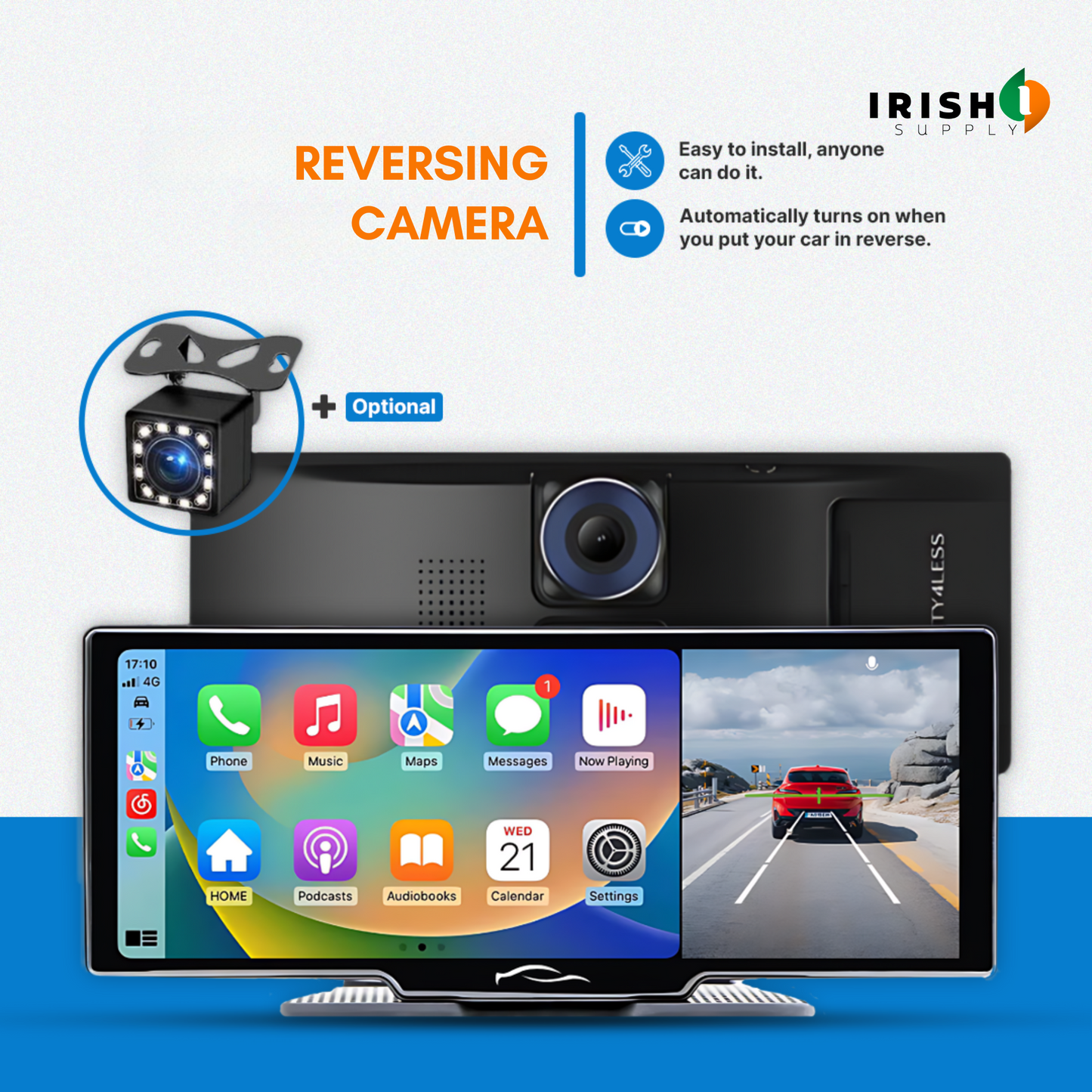 VISIONARY 10.26 Inch Car DVR Carplay Android Auto Dashcam