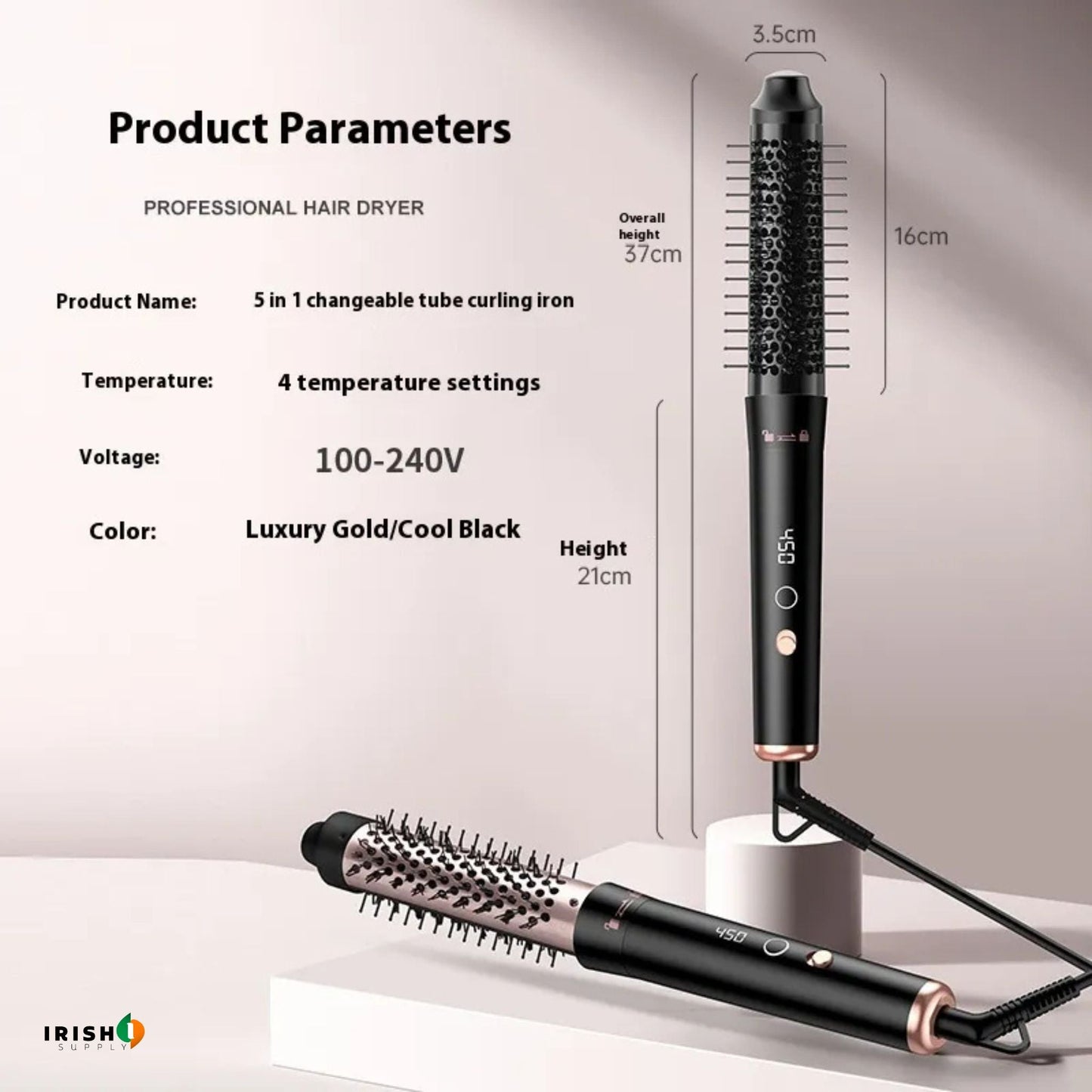 GLIDECURL Rotating Hair Curler with Interchangeable Barrels