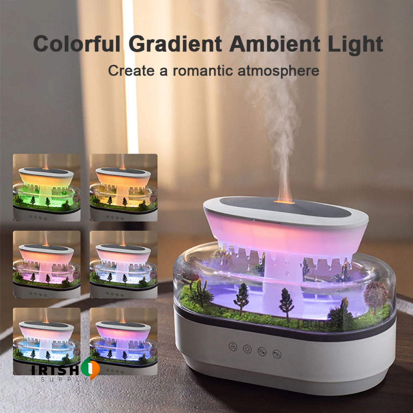 HARMONIA Raindrop Air Humidifier with Colorful Lights & White Noise