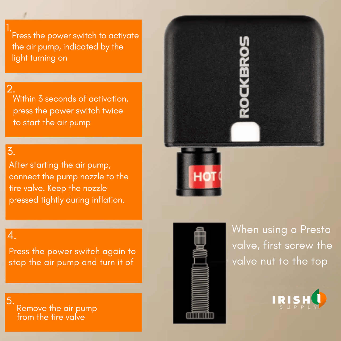 POWERAIR Electric Portable Tire Pump