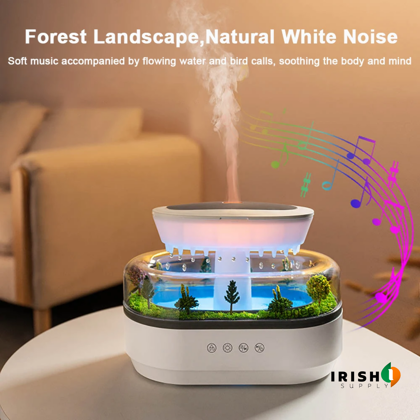 HARMONIA Raindrop Air Humidifier with Colorful Lights & White Noise