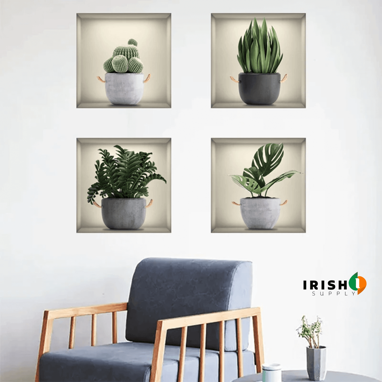 ECOVIEW  Window Green Plant 3D Wallpaper