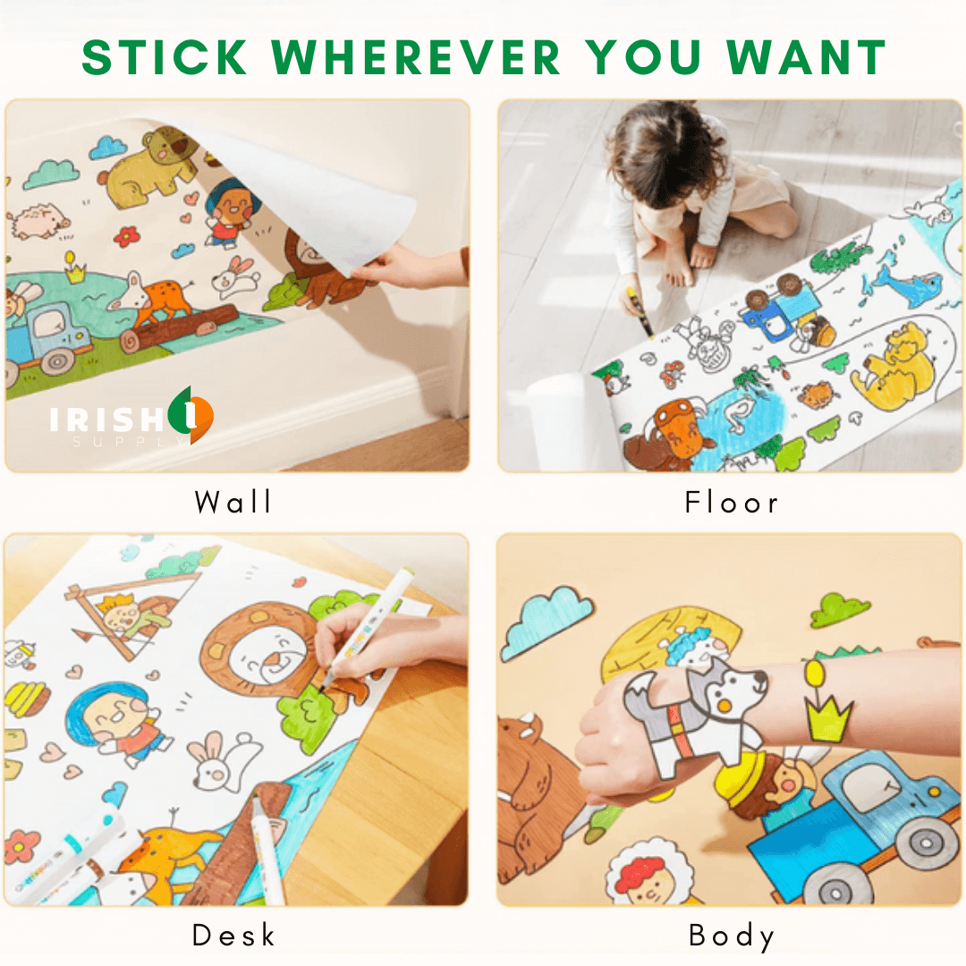 ROLLDODDLE  Self-Adhesive Colouring Paper Roll
