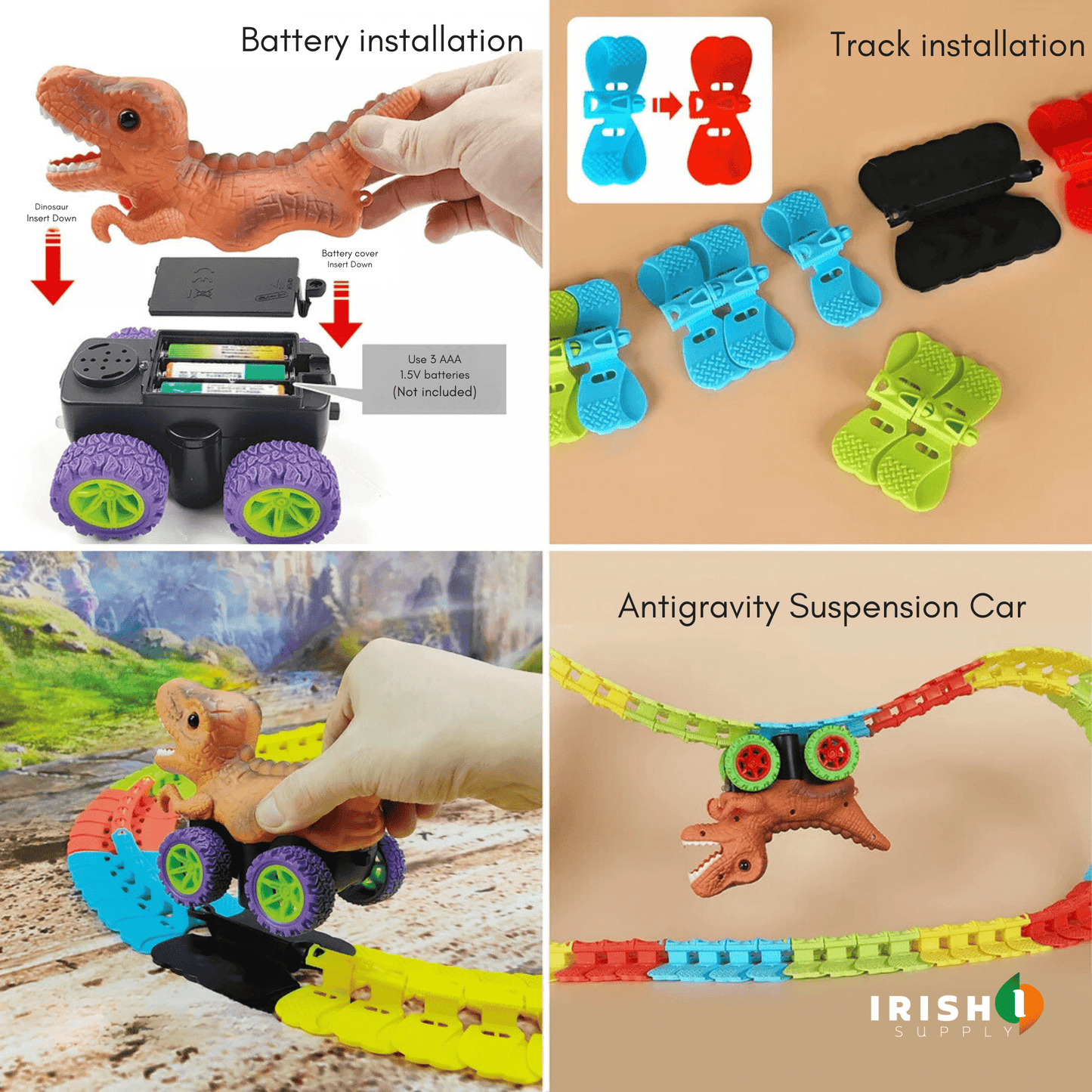 FLEXRACE Anti-Gravity Climbing Rail Car Set