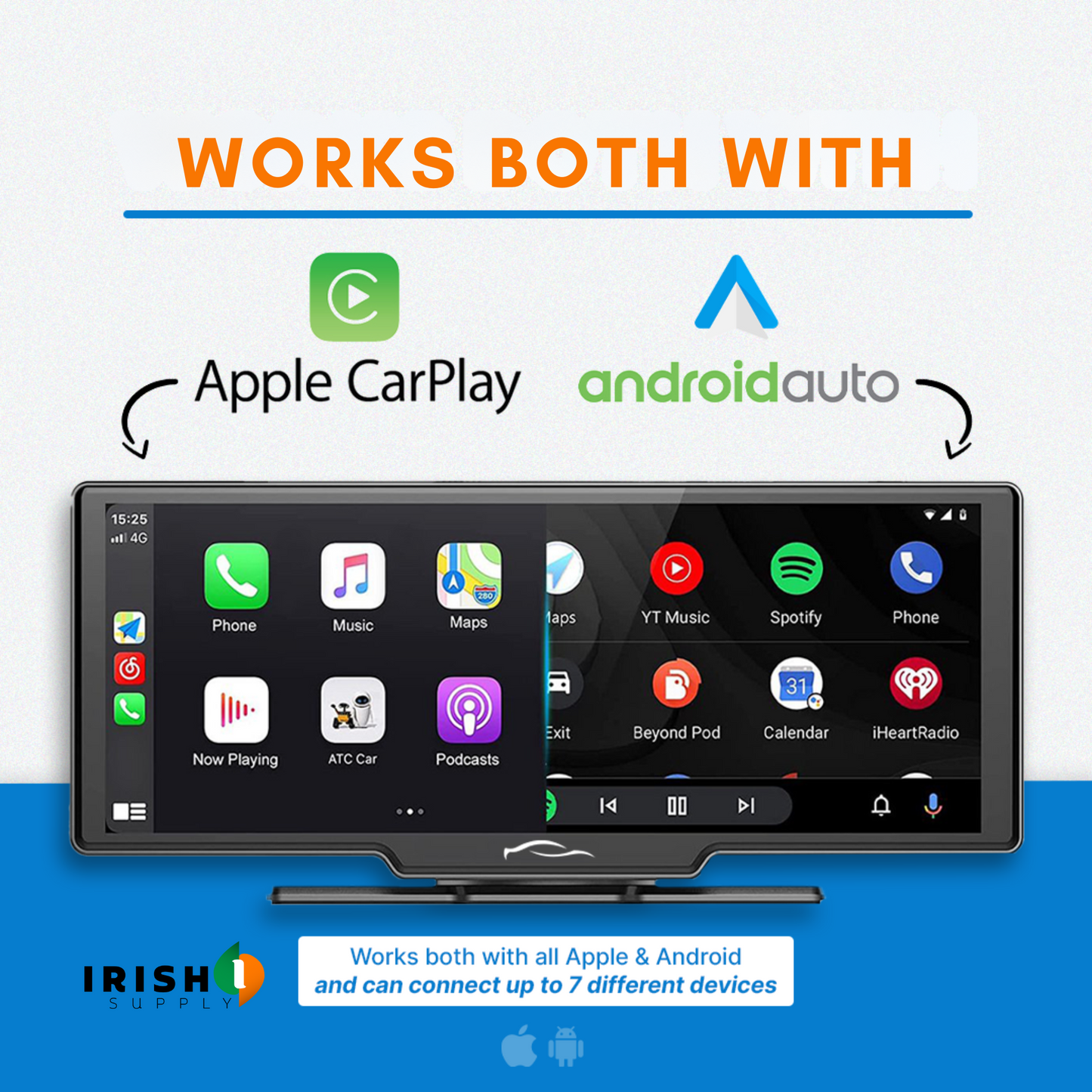 VISIONARY 10.26 Inch Car DVR Carplay Android Auto Dashcam