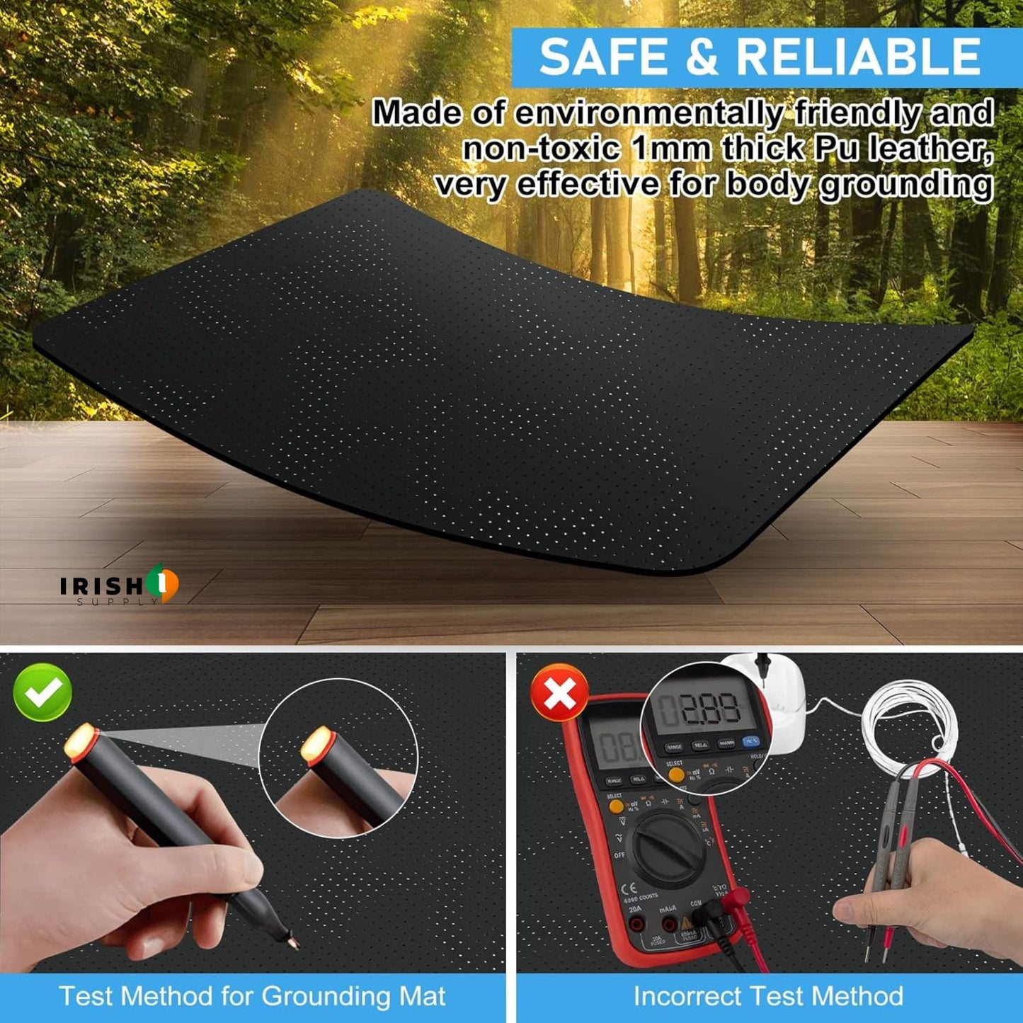 STATICURE Leather Electrostatic Grounding Pad
