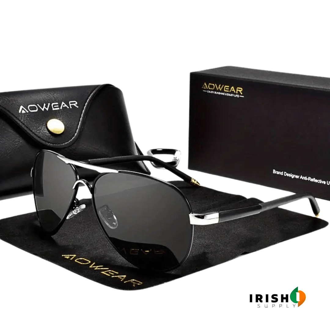 AOWEAR Classic Aviation Lens Polarized Sunglasses