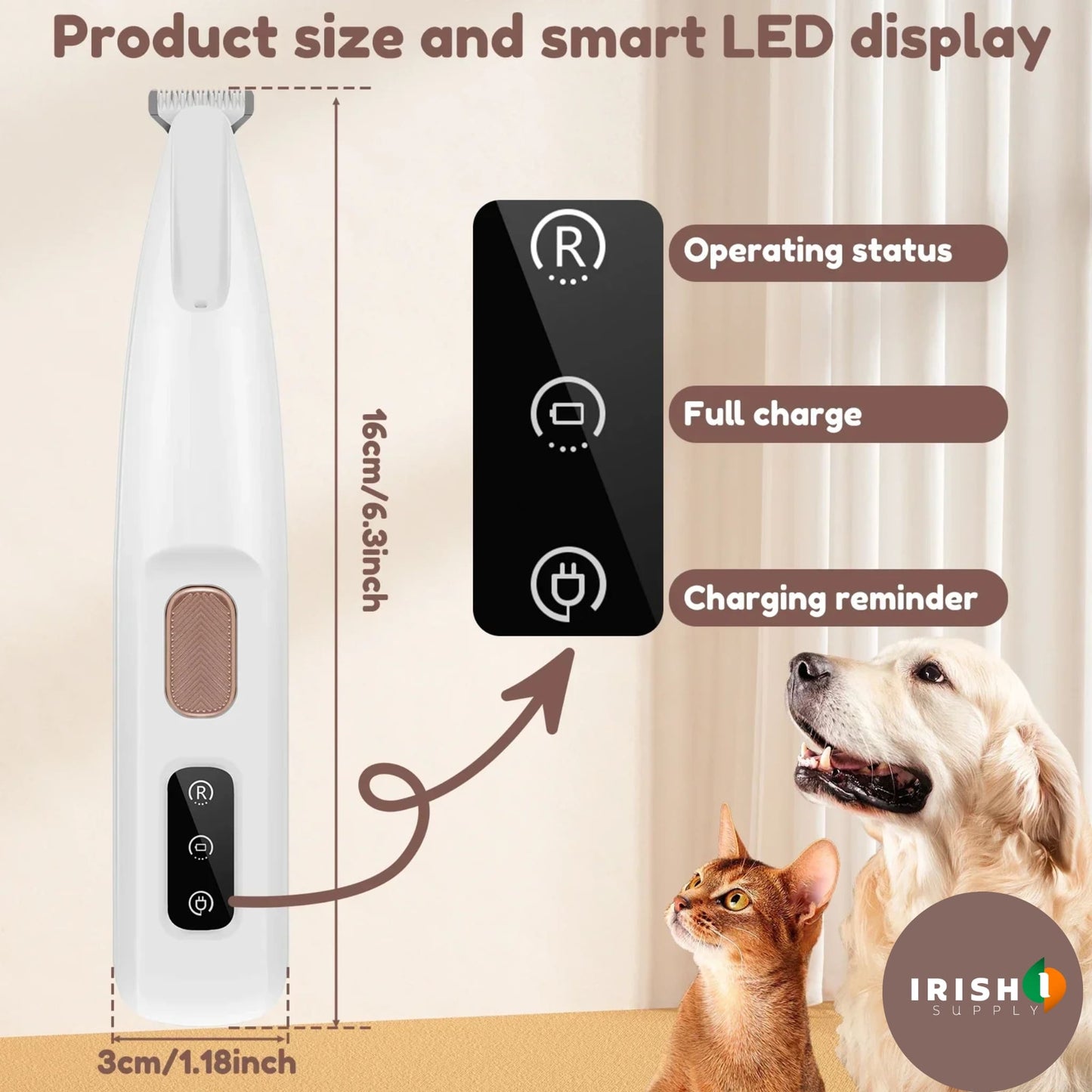 CLAWVA Smart  Silent LED Paw  Trimmer