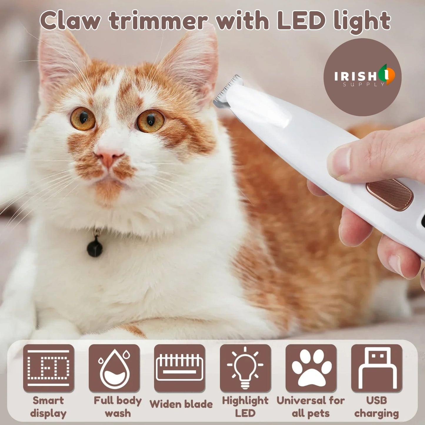 CLAWVA Smart  Silent LED Paw  Trimmer