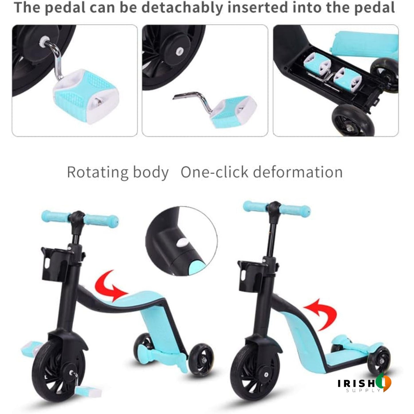MINIDRIVE Convertible Push Trike Stroller